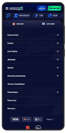 sportaza metodi di pagamento